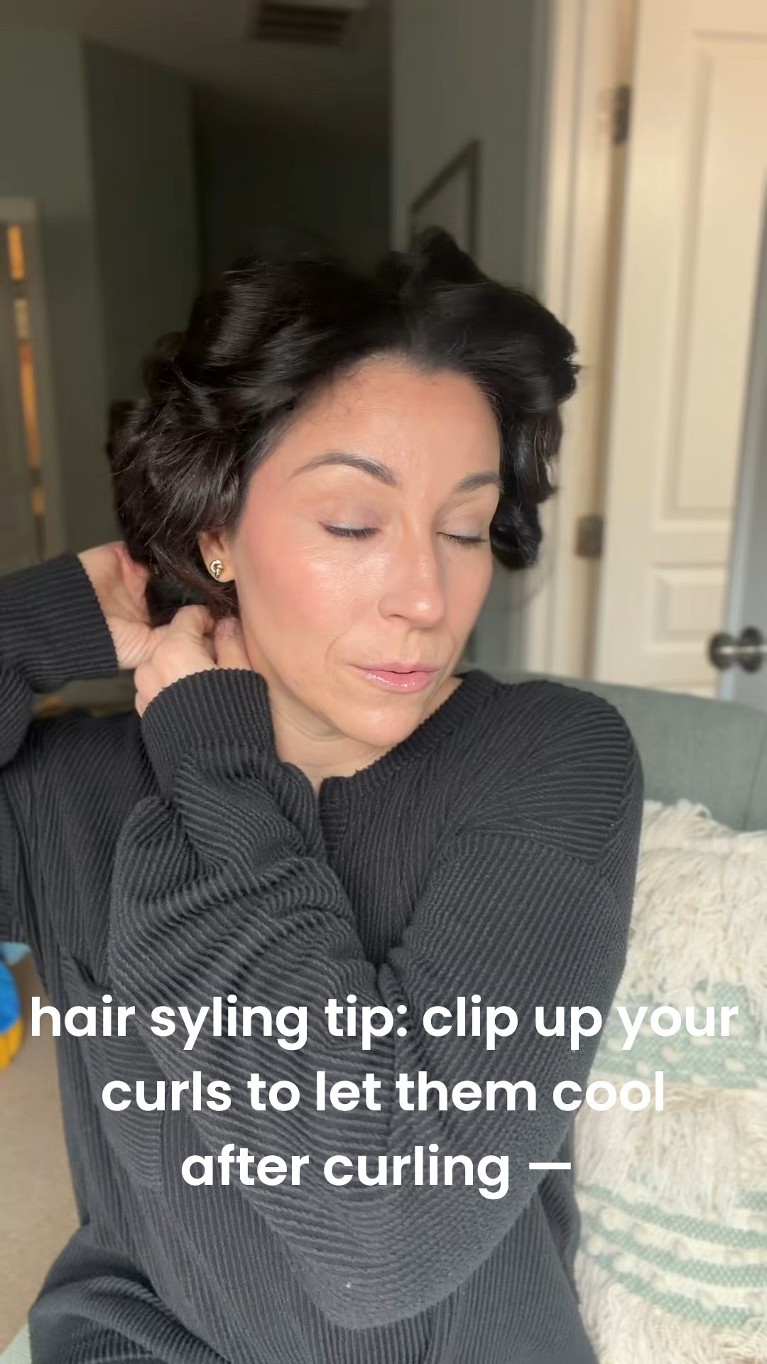 New curling trick I’m obsessed with: curl → clip → let it cool.
Clipping each section while it cools keeps the curl bouncy, shiny, and way longer-lasting.
I’m linking the exact clips + curling iron I use below! 

#LTKStyleTip #LTKOver40 #LTKselfcare