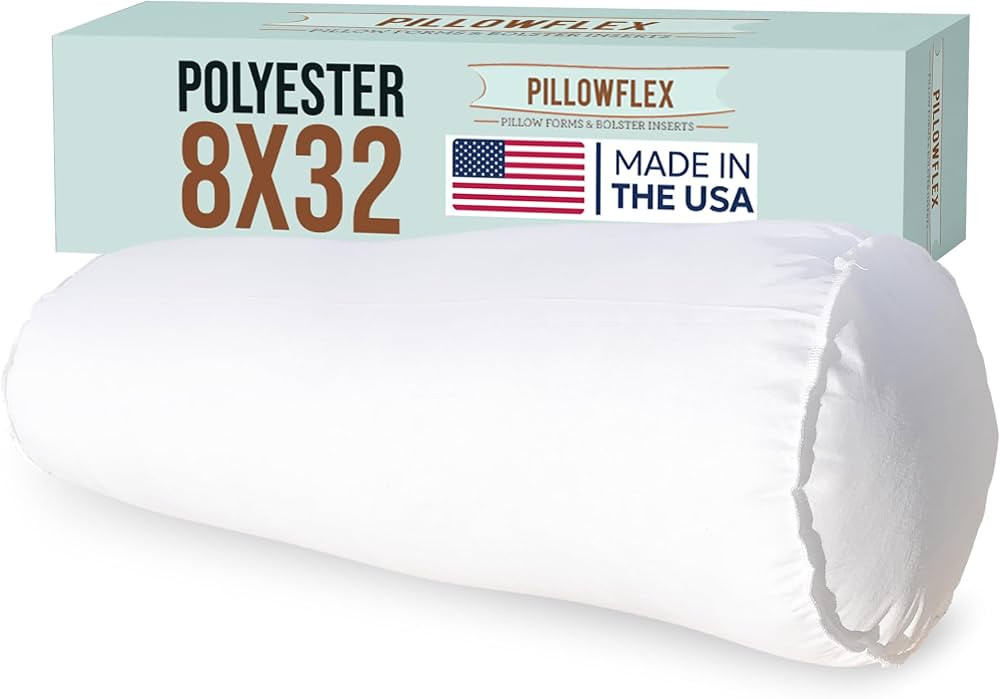 Pillowflex White Bolster Pillow Insert 8x32 in - Soft White Decorative Sham | Amazon (US)