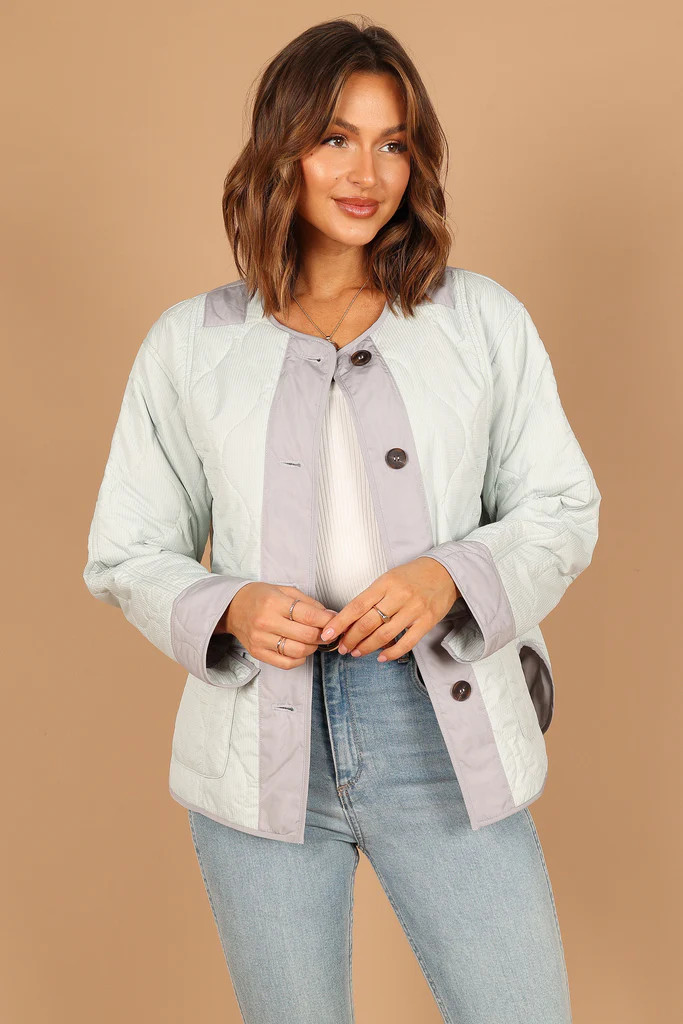 Hailey Quilted Jacket - Blue | Petal & Pup (US)