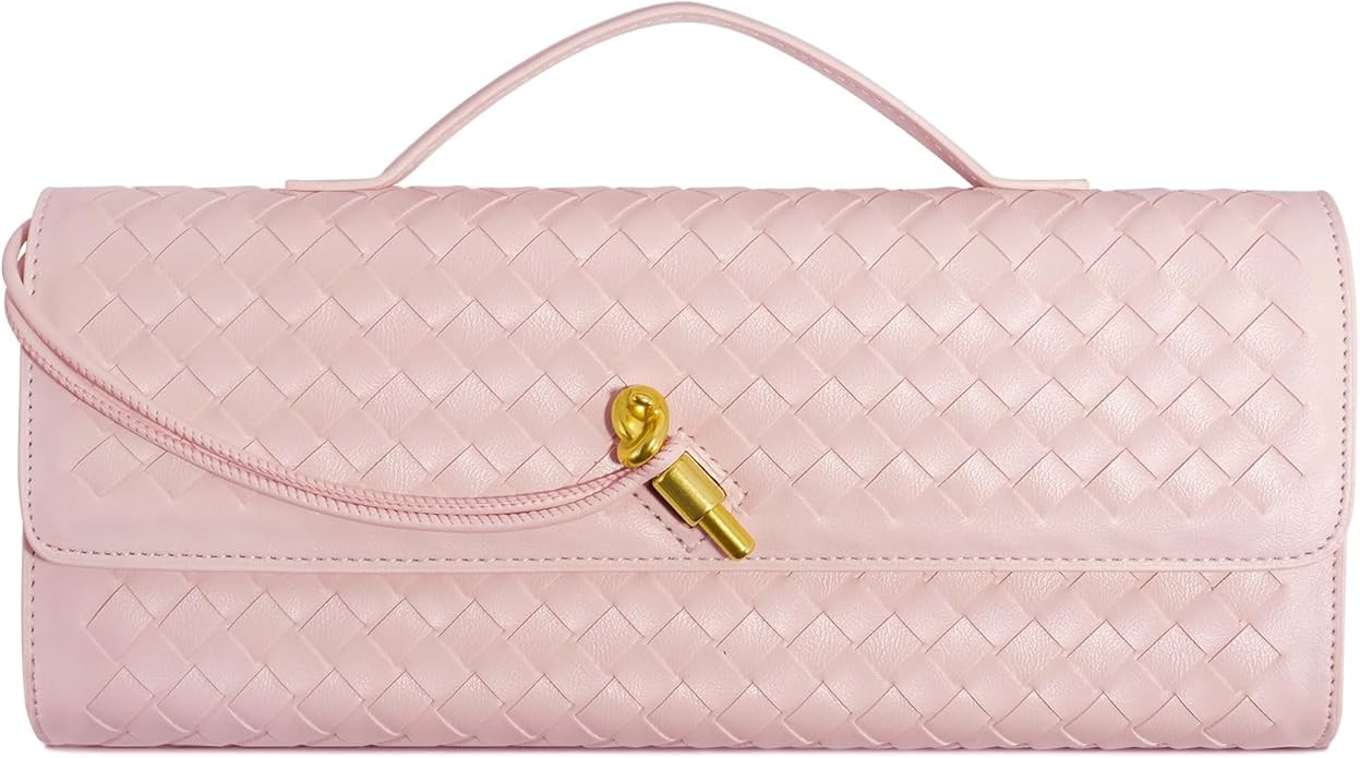 Jumping Deer Woven Clutch Purses for Women, Formal Satchel Leather Evening Bag Shoulder Handbag | Amazon (US)