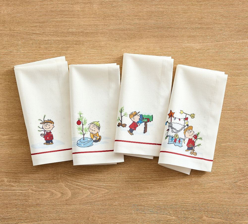 Charlie Brown Christmas Napkin, Mixed Set of 4 - Multi | Pottery Barn (US)