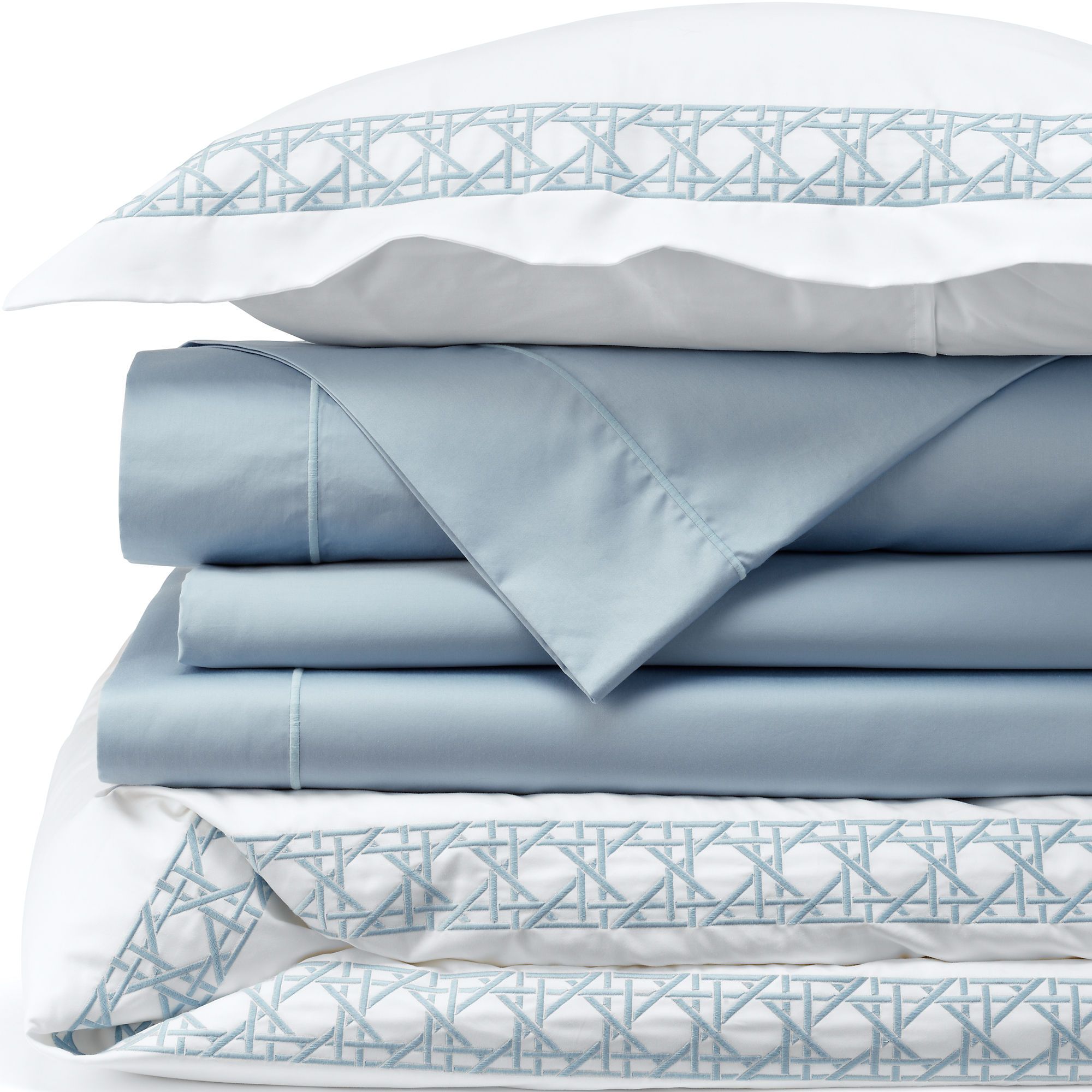 400 Thread Count Premium Supima Cotton No Iron Sateen Embroidered Duvet Bed Cover | Lands' End (US)