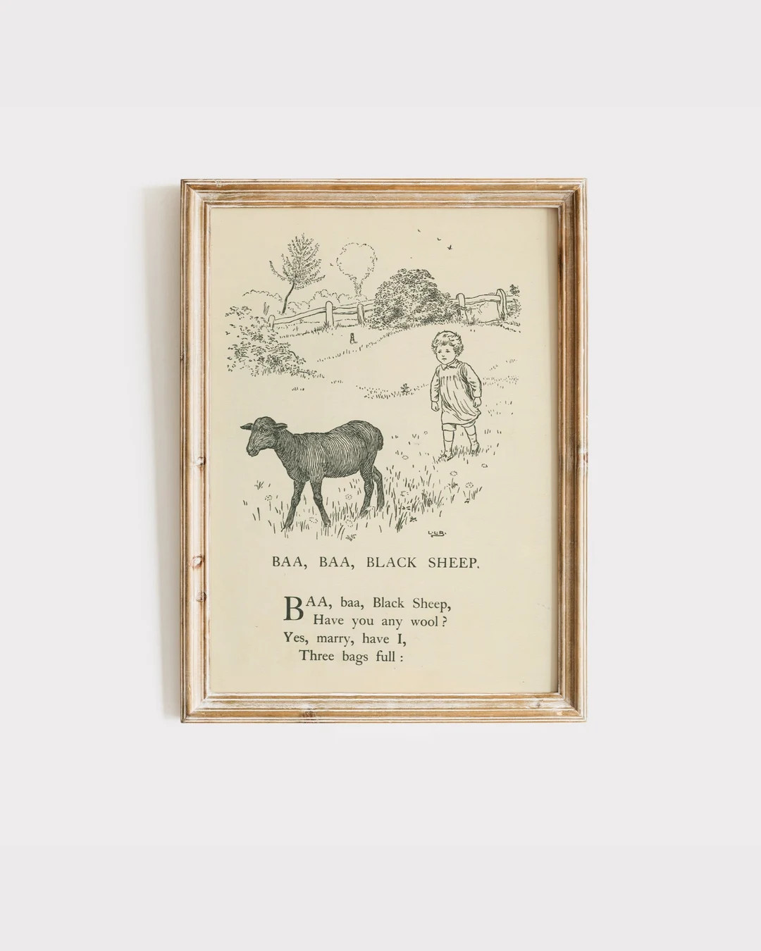 Vintage Nursery Rhyme Art Vintage Nursery Print Baa Baa - Etsy | Etsy (US)