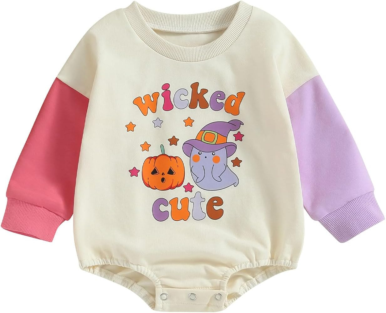 Muasaaluxi Newborn Baby Girl Boy Halloween Outfit Long Sleeve Pumpkin Romper Shirts Pullover Swea... | Amazon (US)