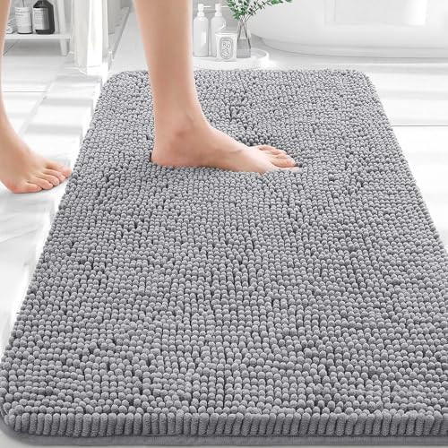 OLANLY Bathroom Rugs 30x20, Extra Soft Absorbent Chenille Bath Rugs, Rubber Backing Quick Dry, Ma... | Amazon (US)