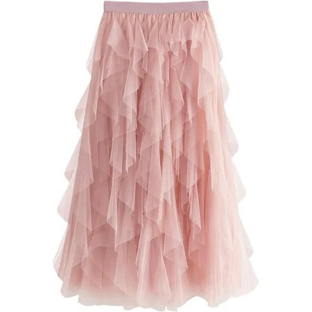 Tulle Skirts for Women Long Length Tutu Fairy Tiered Skirt A Line Mesh Elastic Waist Skirts | Walmart (US)