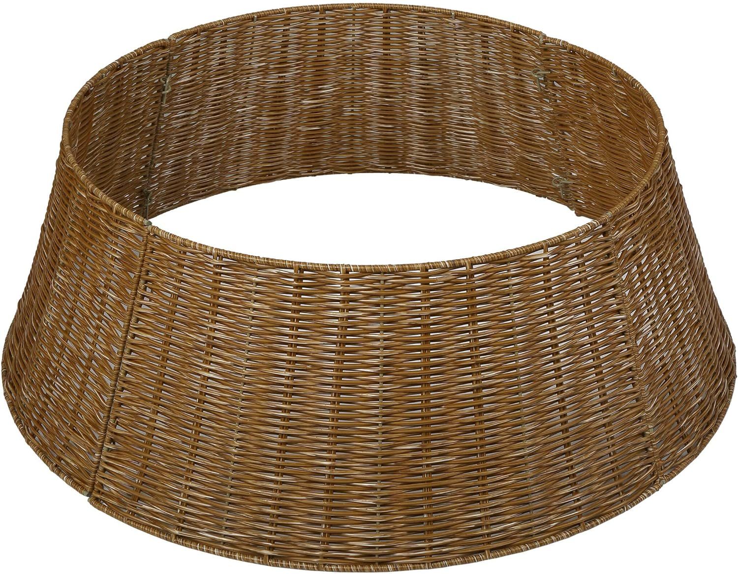 Kuopociaga Christmas Tree Collar Basket Handwoven Plastic Skirt, 4-Section Gold | Amazon (US)