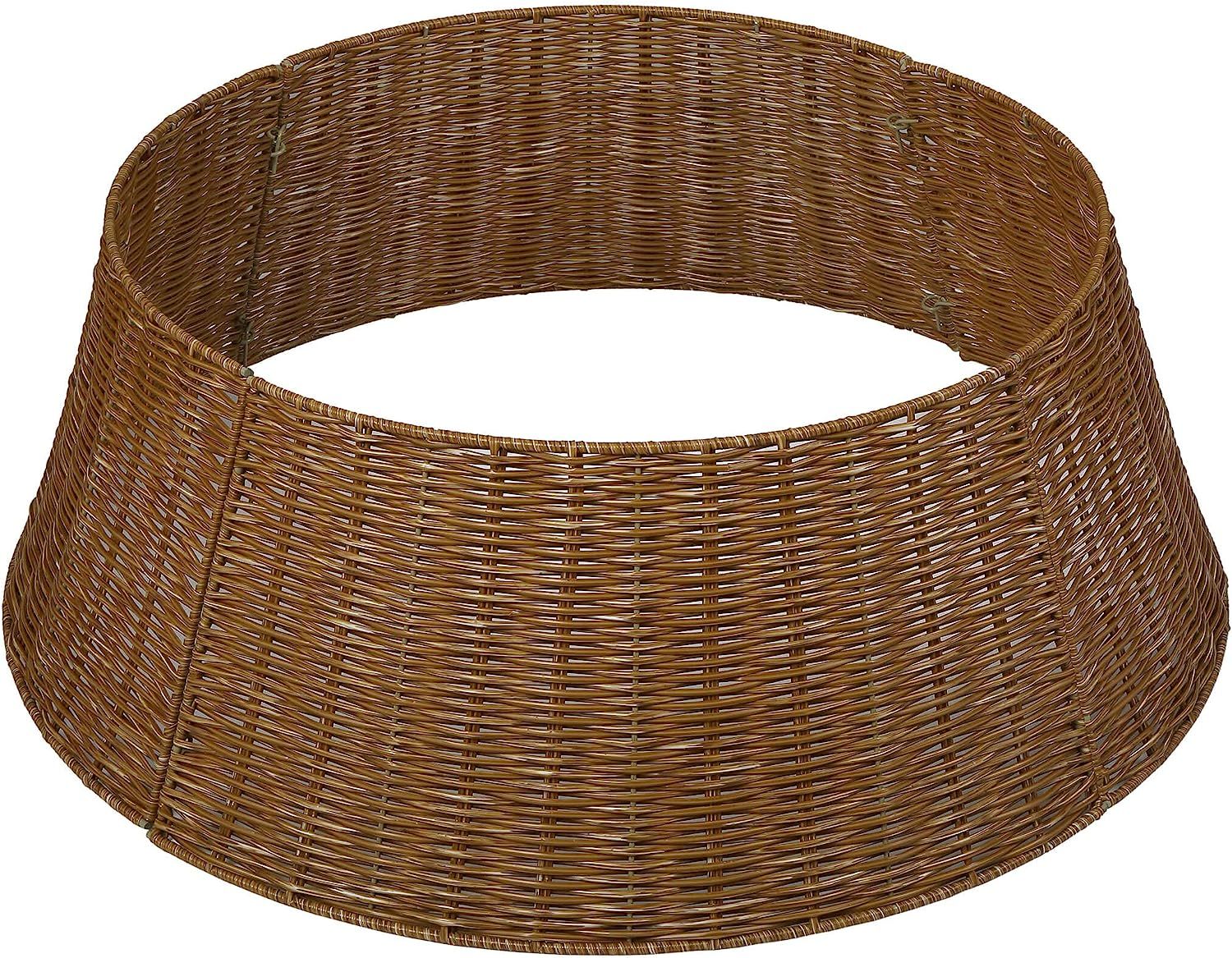 Kuopociaga Christmas Tree Collar Basket Handwoven Plastic Skirt, 4-Section Gold | Amazon (US)