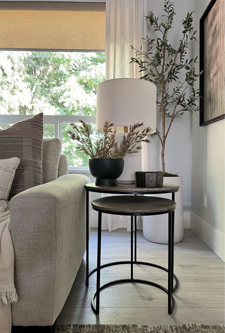 Styling my nesting tables. To avoid a cluttered look, I only add decor to the top table! 
Living room inspiration 

#LTKhome #LTKFind #LTKfamily