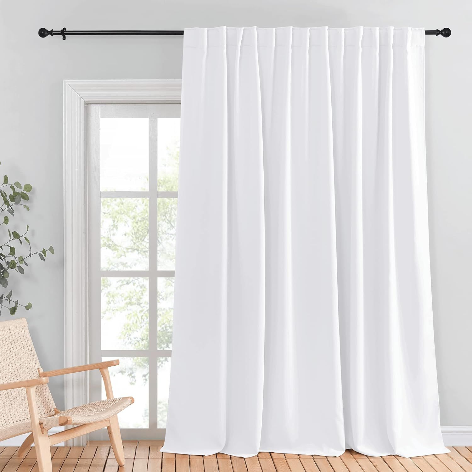 Amazon.com: NICETOWN Sliding Door Curtains for Patio, Wide Width Drape, Vertical Curtain for Pati... | Amazon (US)