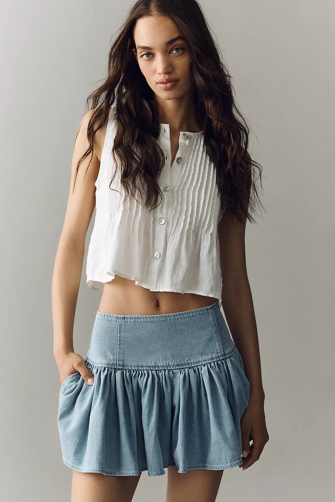 Shona Joy Elsworth Cotton Mini Skirt | Anthropologie (US)