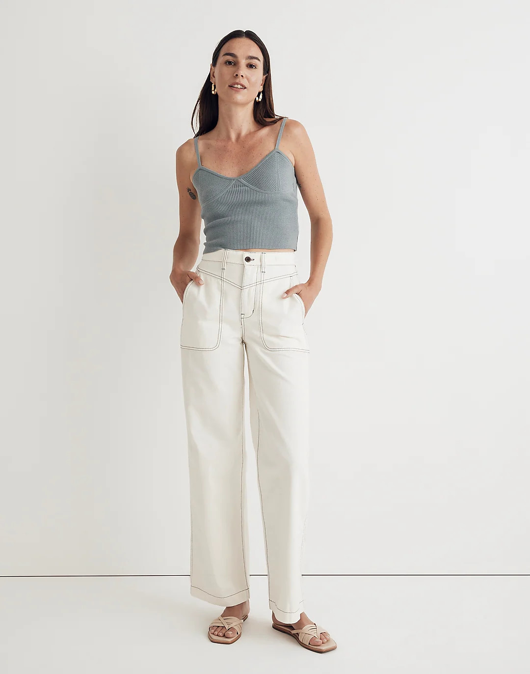 Wide-Leg Utility Pants in Garment-Dyed Canvas | Madewell