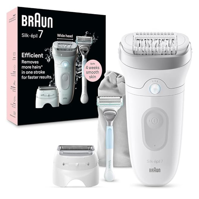 Braun Silk-épil 7 Epilator, Wet & Dry, Lasting Smooth Skin, SE7-141 | Amazon (US)