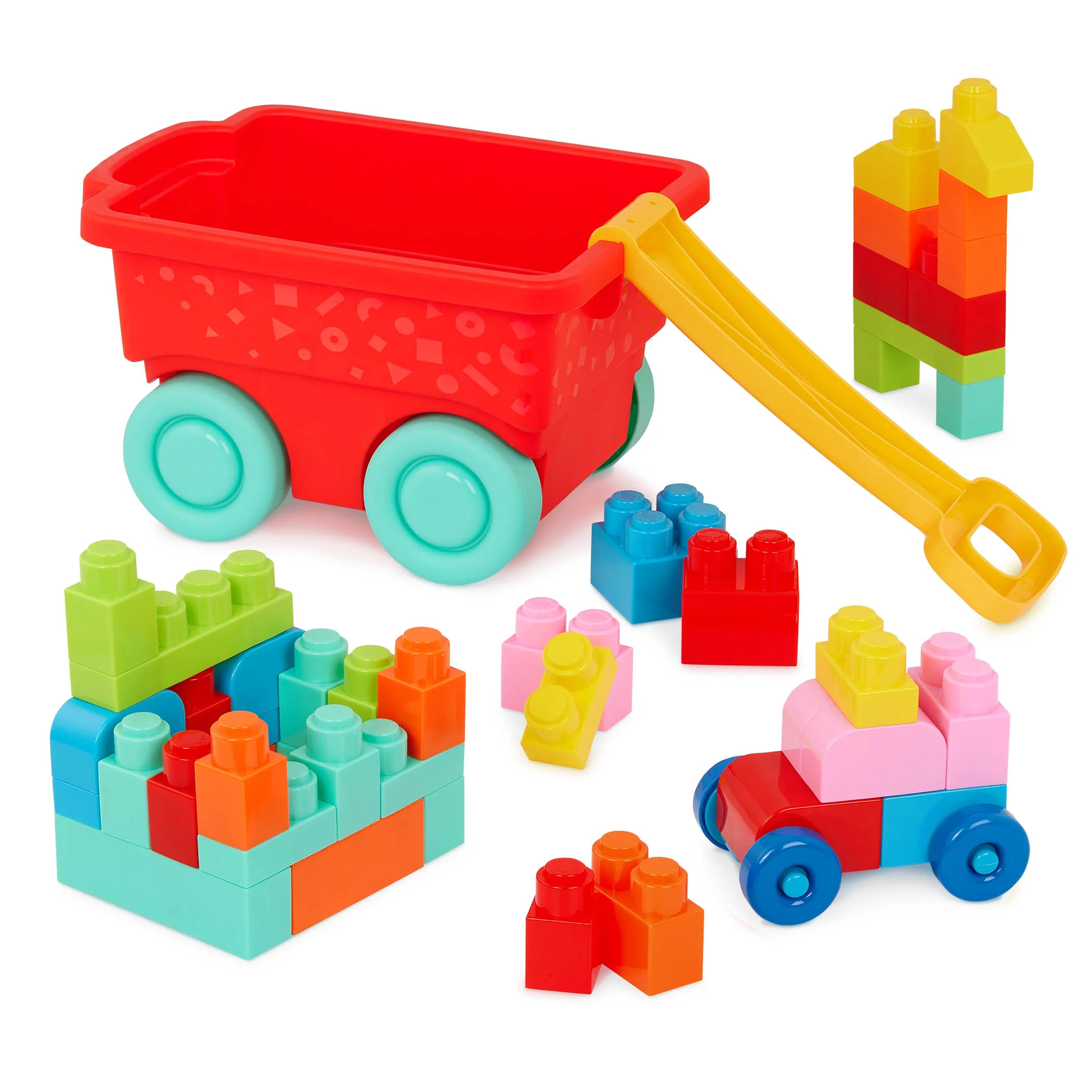 Battat Red Builder’s Wagon with 40+ Building Blocks, Toddler and Preschool Toys | Walmart (US)