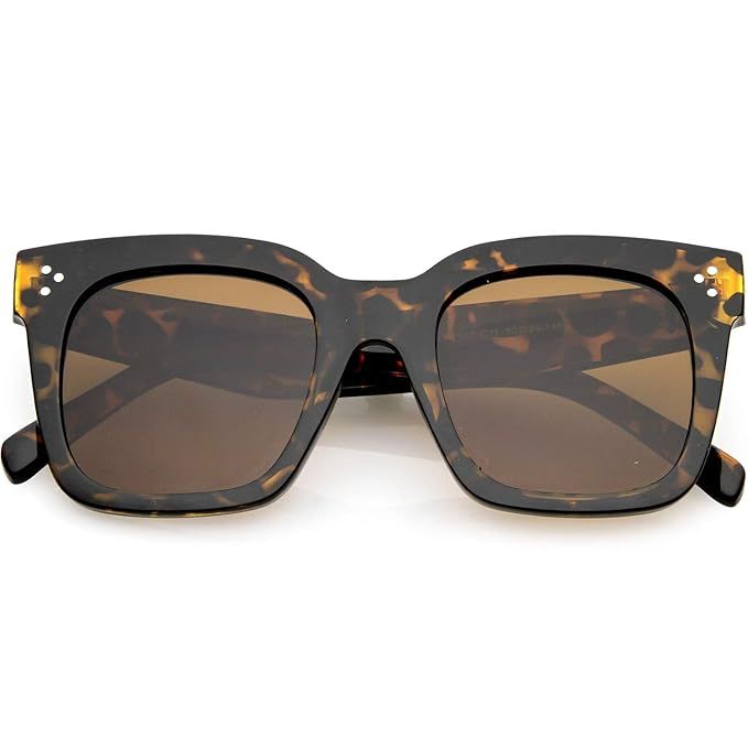 zeroUV - Retro Oversized Square Sunglasses for Women with Flat Lens 50mm | Amazon (US)