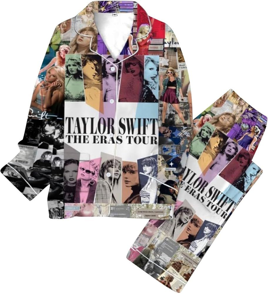 1989 Graphic Unisex Adult Matching Pajamas for Couples Womens Taylor Concert Tour Button Shirt an... | Amazon (US)