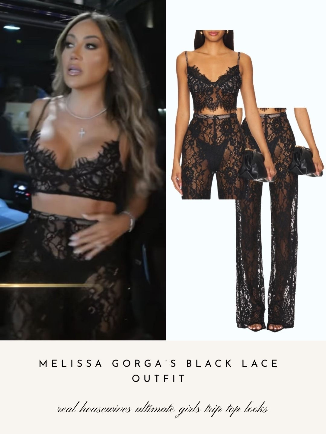 Melissa Gorga’s Black Lace Outfit