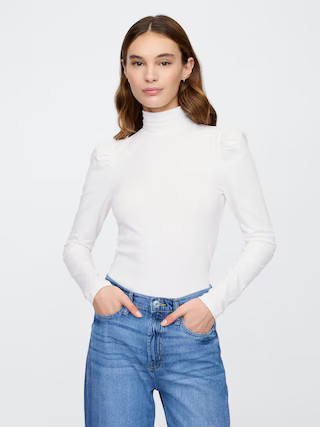 Mockneck Puff Sleeve T-Shirt | Gap Factory