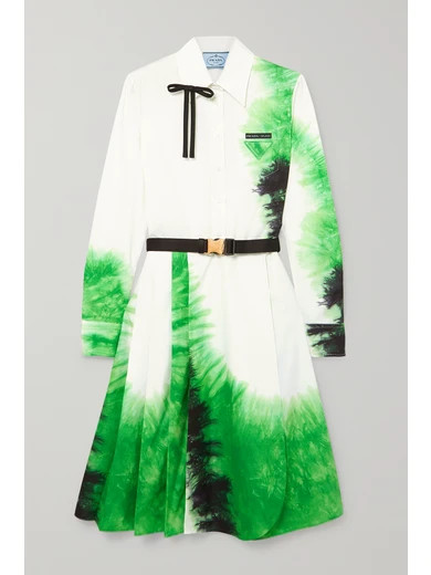 Belted tie-dye cotton-poplin dress | NET-A-PORTER (US)