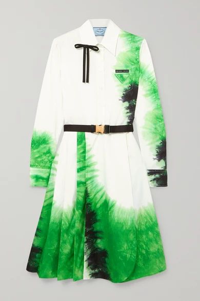 Belted tie-dye cotton-poplin dress | NET-A-PORTER (US)