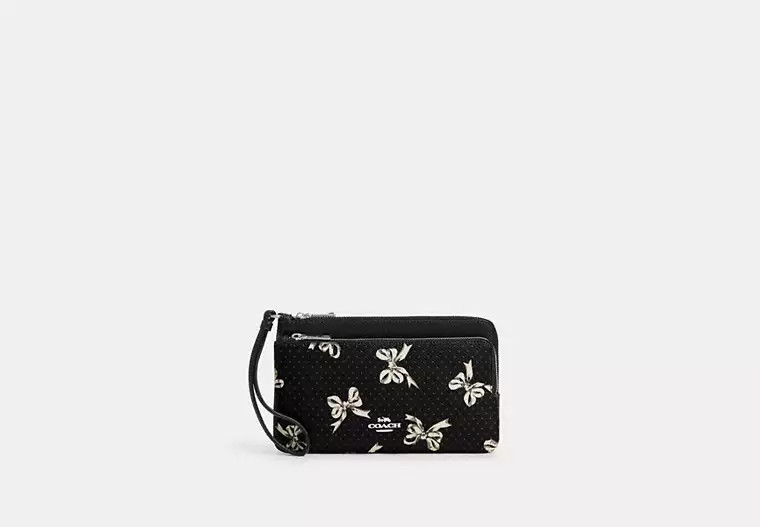 Double Zip Wallet With Bow Print | Coach Outlet US