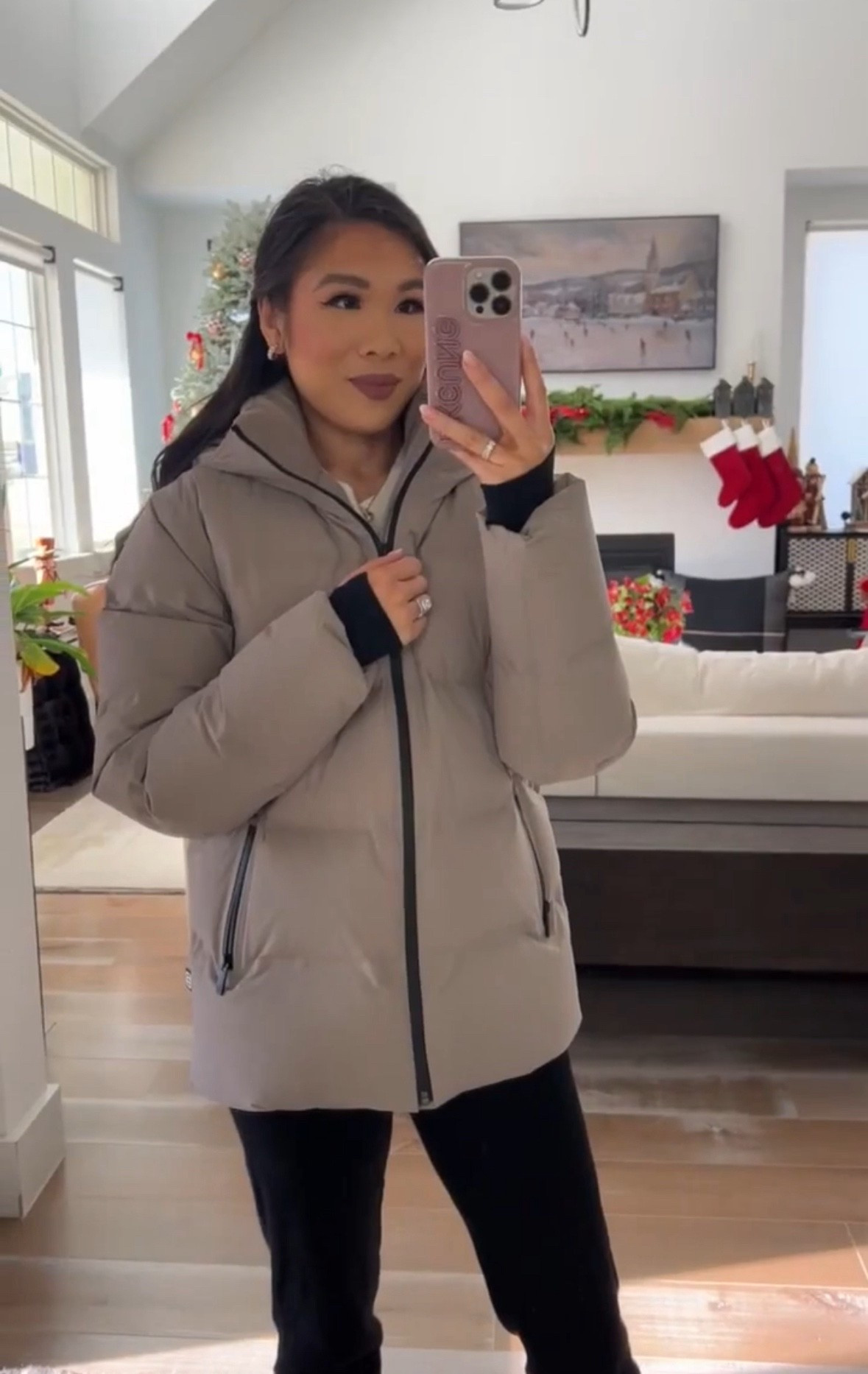 Puffer coat that keeps you so incredibly warm. Wearing size small and it comes in tons of colors. In sale for 10% off! Paired with cashmere joggers . Great outfit for bearing the cold weather! 

#LTKSeasonal #LTKSaleAlert #LTKootd