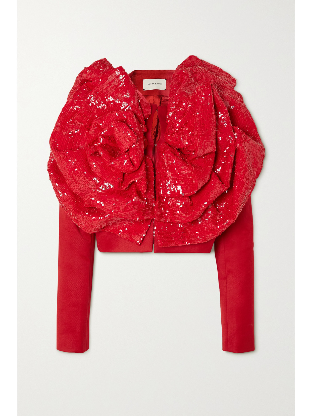 Magda Butrym - Embellished Sequined Wool-twill Jacket - Red | NET-A-PORTER (UK & EU)