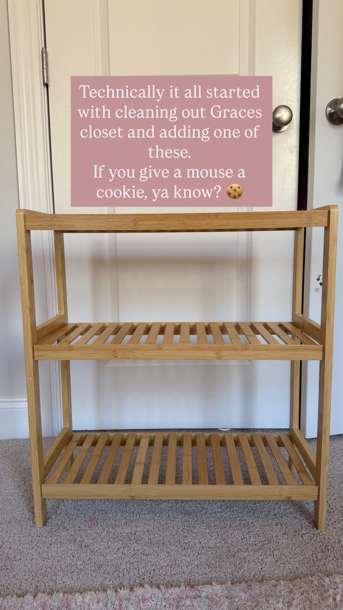 Such a cute, affordable shelf that slides into my girls closet for extra shoe storage and places to store baskets. 

Organization. Wood shelf. Clean. Scandinavian design. 

#LTKFindsUnder50 #LTKHome #LTKmomlife