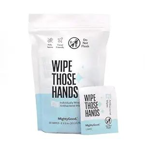MightyGood Wipe Those Hands Individually Wrapped Antibacterial Wipes (30) Fragrance and alcohol f... | Amazon (US)