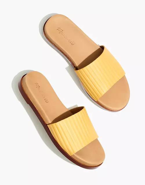 The Louisa Slide Sandal in Embossed Leather | Madewell
