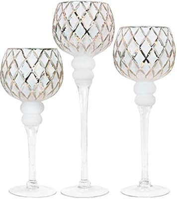 Galashield Candle Holders Set of 3 Glass Hurricane Votive Tealight and Floating Candle Stand Cent... | Amazon (US)