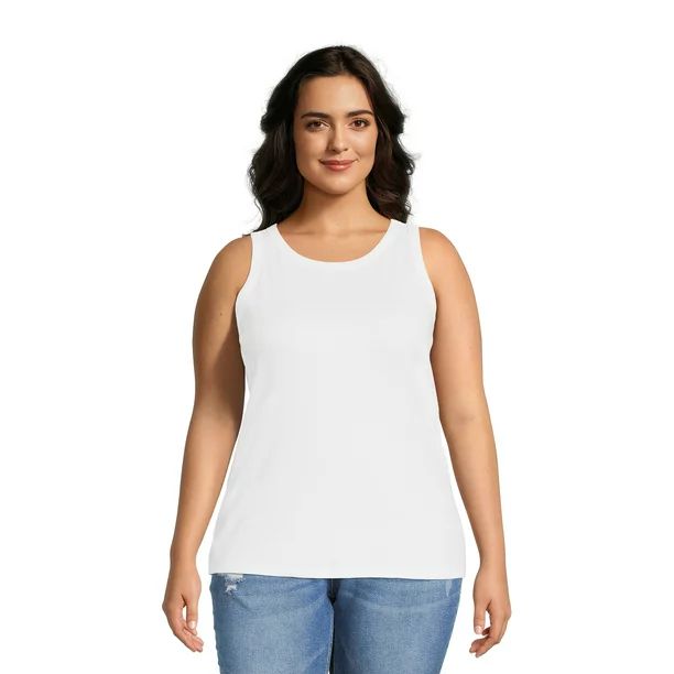 Terra & Sky Women's High Neck Ribbed Tank Top | Walmart (US)