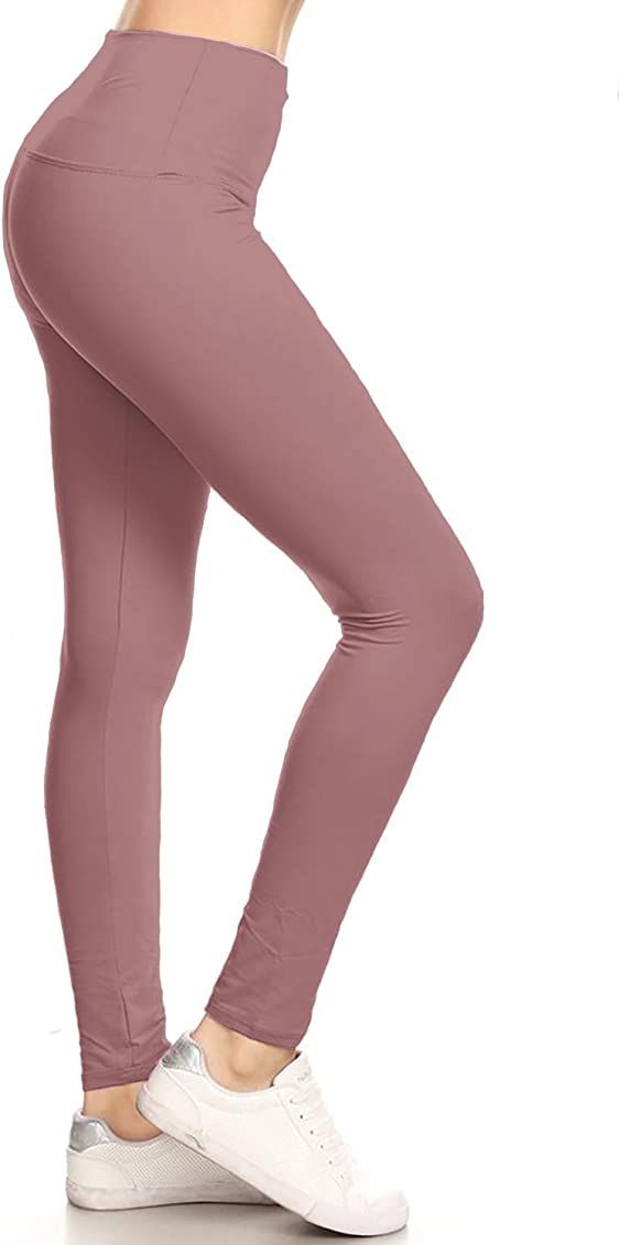 Leggings Depot 5" Waistband High Waisted Fashion Yoga Leggings | Amazon (US)