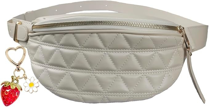 Fanny Packs for Women Crossbody Belt Bag Fashion Waist Purse Quilted Bum Pouch with Cute Strawber... | Amazon (US)
