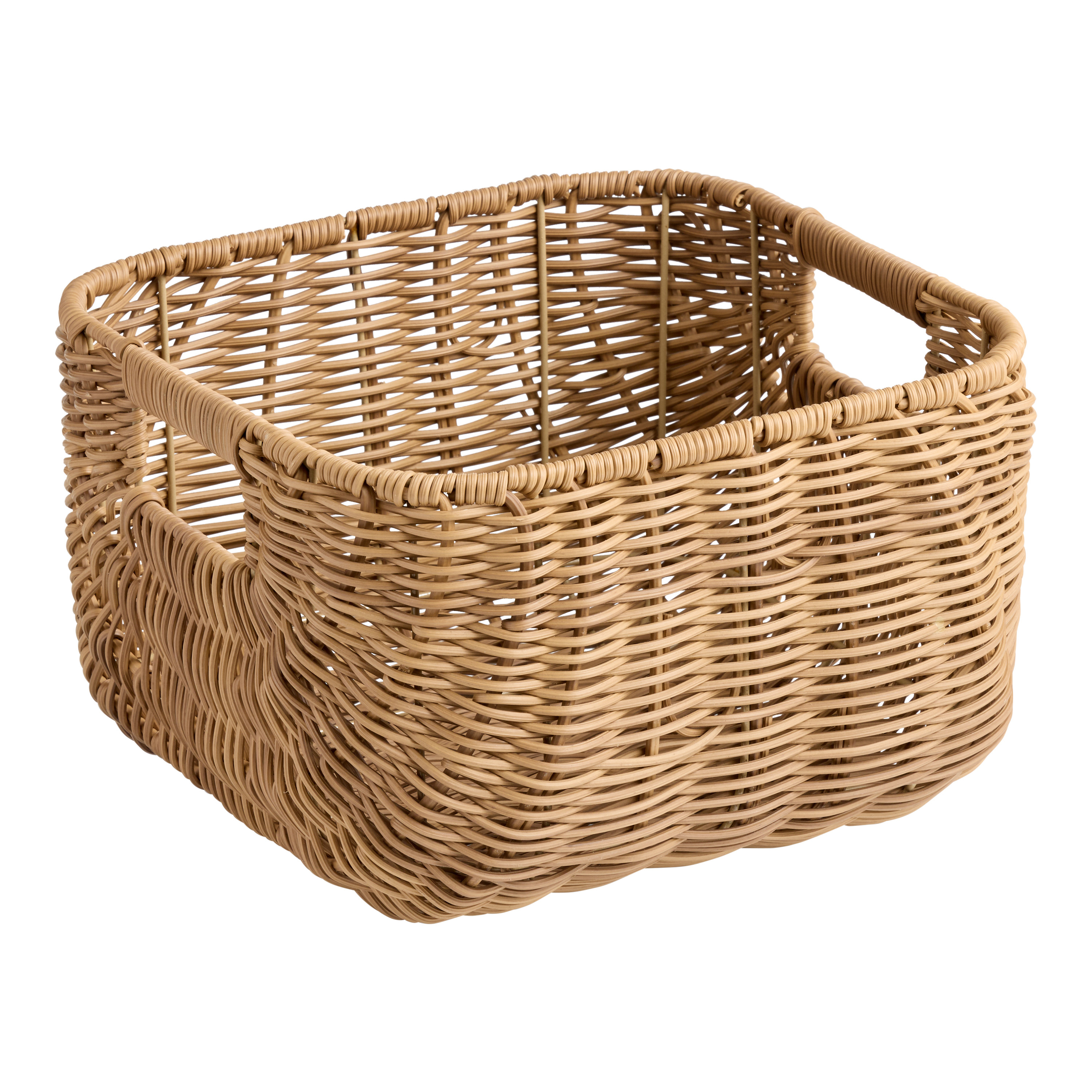 Ibiza Square All Weather Wicker Outdoor Utility Basket | World Market