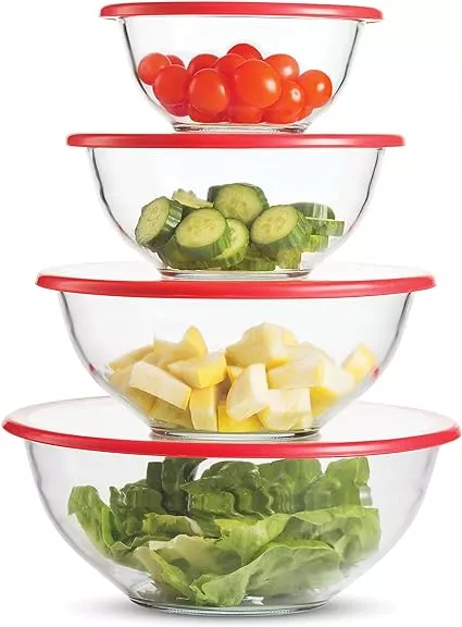 YIHONG 6 Pcs Plastic Mixing Bowls Set, Colorful Serving Bowls for Kitchen,  Ideal for Baking, Prepping, Cooking and Serving Food, Nesting Bowls for