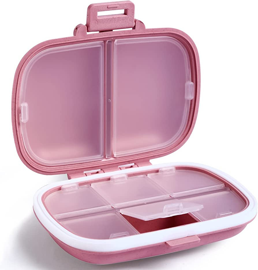 Daily Pill Organizer, 8 Compartments Portable Pill Case, Pill Box to Hold Vitamins, Cod Liver Oil | Amazon (US)