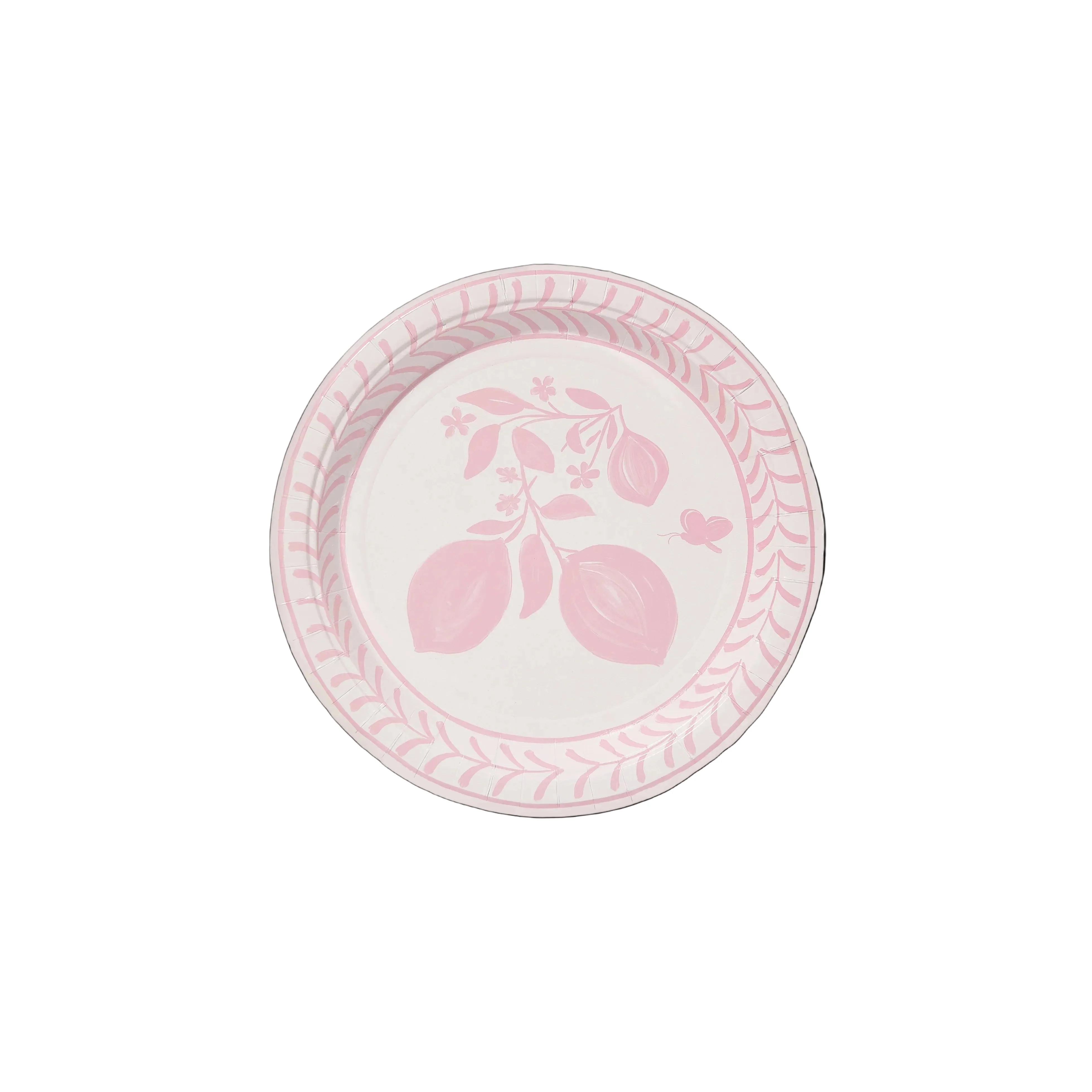 Sweet Pink Josephine Margarita Dinner Paper Plates - 8 pack | Pavilion Paper