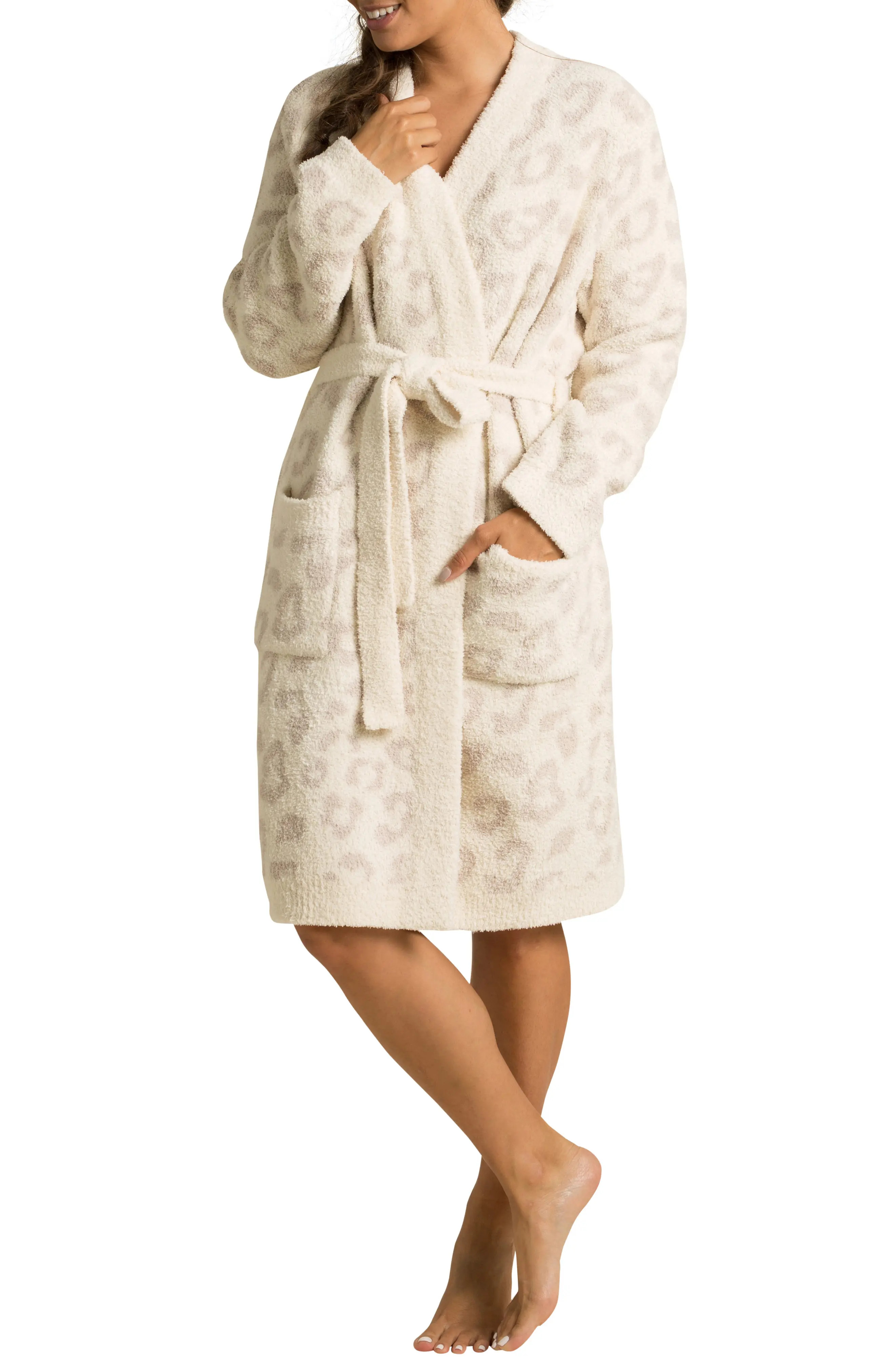 barefoot dreams CozyChic® Robe in Cream/Stone at Nordstrom, Size X-Large | Nordstrom