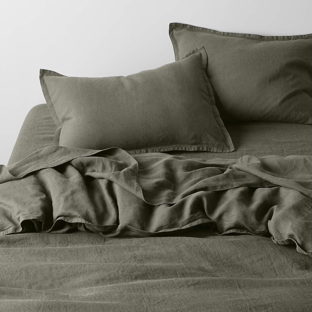 Aire Natural EUROPEAN FLAX -Certified Linen Clay Taupe Full/Queen Duvet Cover + Reviews | Crate &... | Crate & Barrel