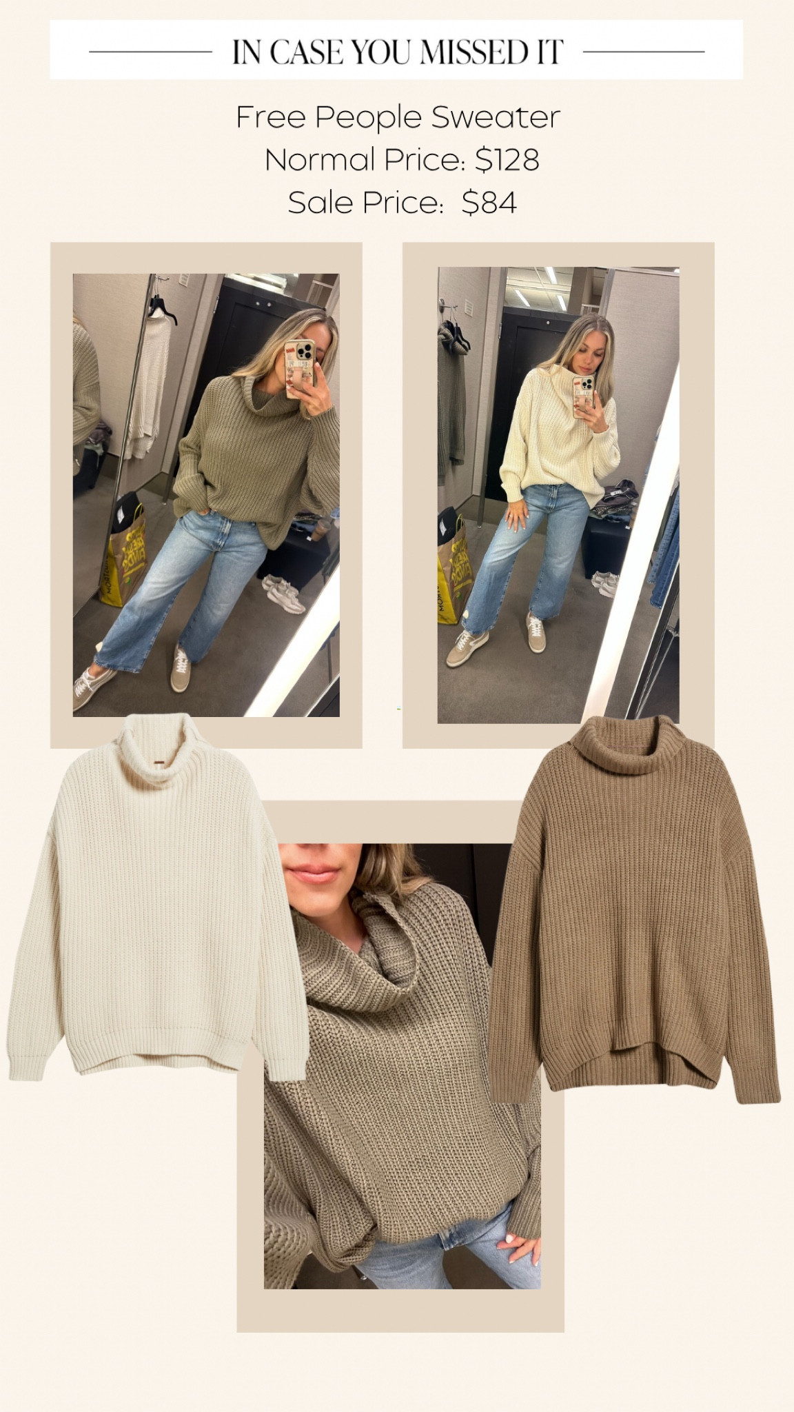 Nordstrom anniversary sale. Free people sweater. Size down. I’m wearing a size XS for reference. #ltksummersales

#LTKFindsUnder100 #LTKxNSale