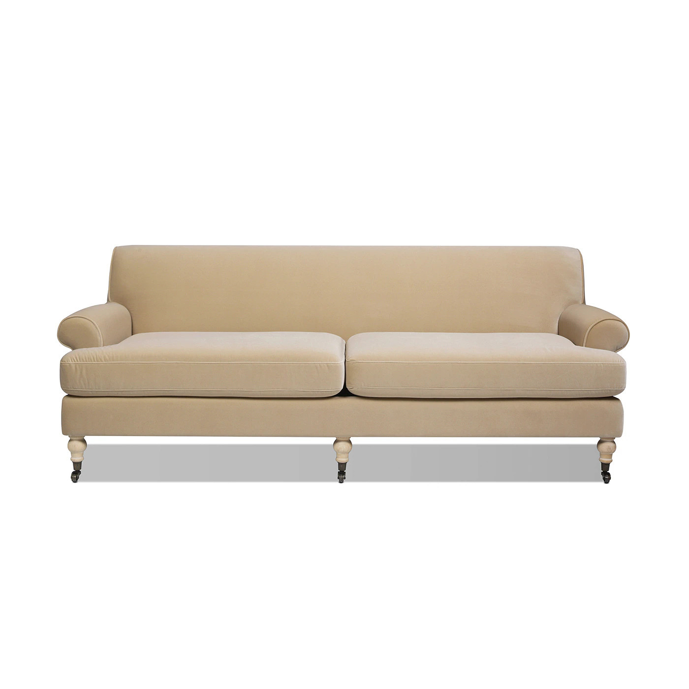 Jennifer Taylor Home 88 W Farmhouse Fawn Brown Velvet Sofa one_size | 63364-3-V042 | Lowe's