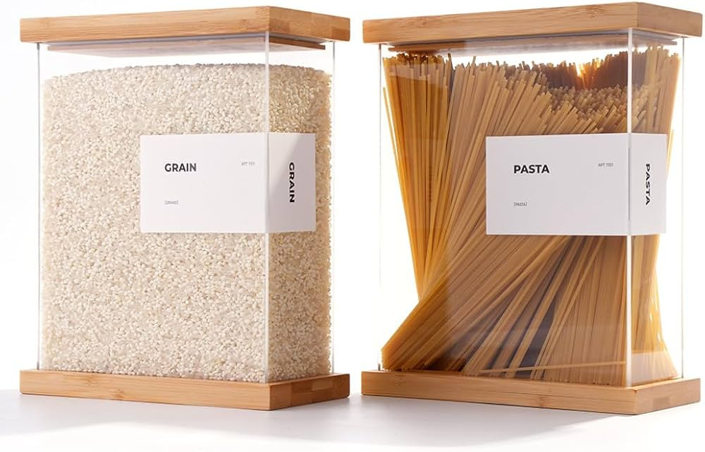 Bamboo Food Dispenser | Kitchen Organizers and Storage | Airtight Pantry Organizers and Storage C... | Amazon (US)