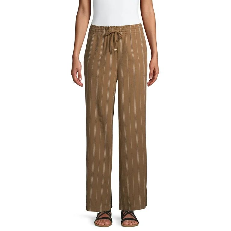 Time And Tru Women's Linen-Blend Pants | Walmart (US)