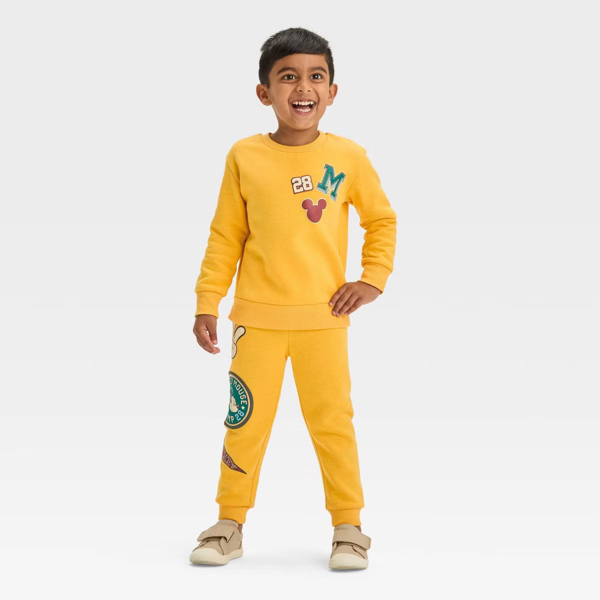 Toddler Boys' Disney Mickey Mouse 2pc Fleece Pullover and Pants Set - Yellow | Target