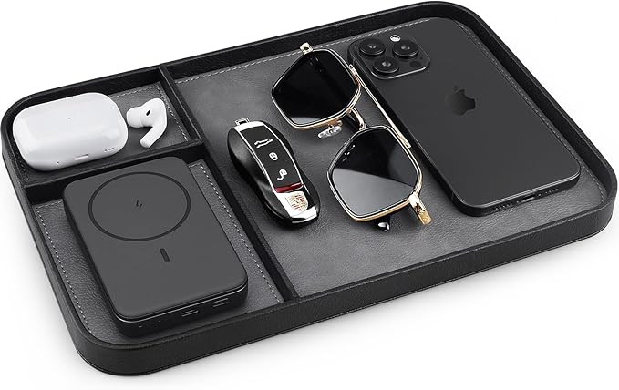 SENEN Leather Tray, Stylish and Organized Multifunctional Tray, for Table Entryway, Premium PU Le... | Amazon (US)