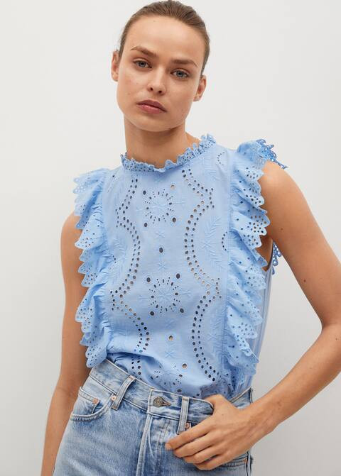 Openwork cotton top | MANGO (US)