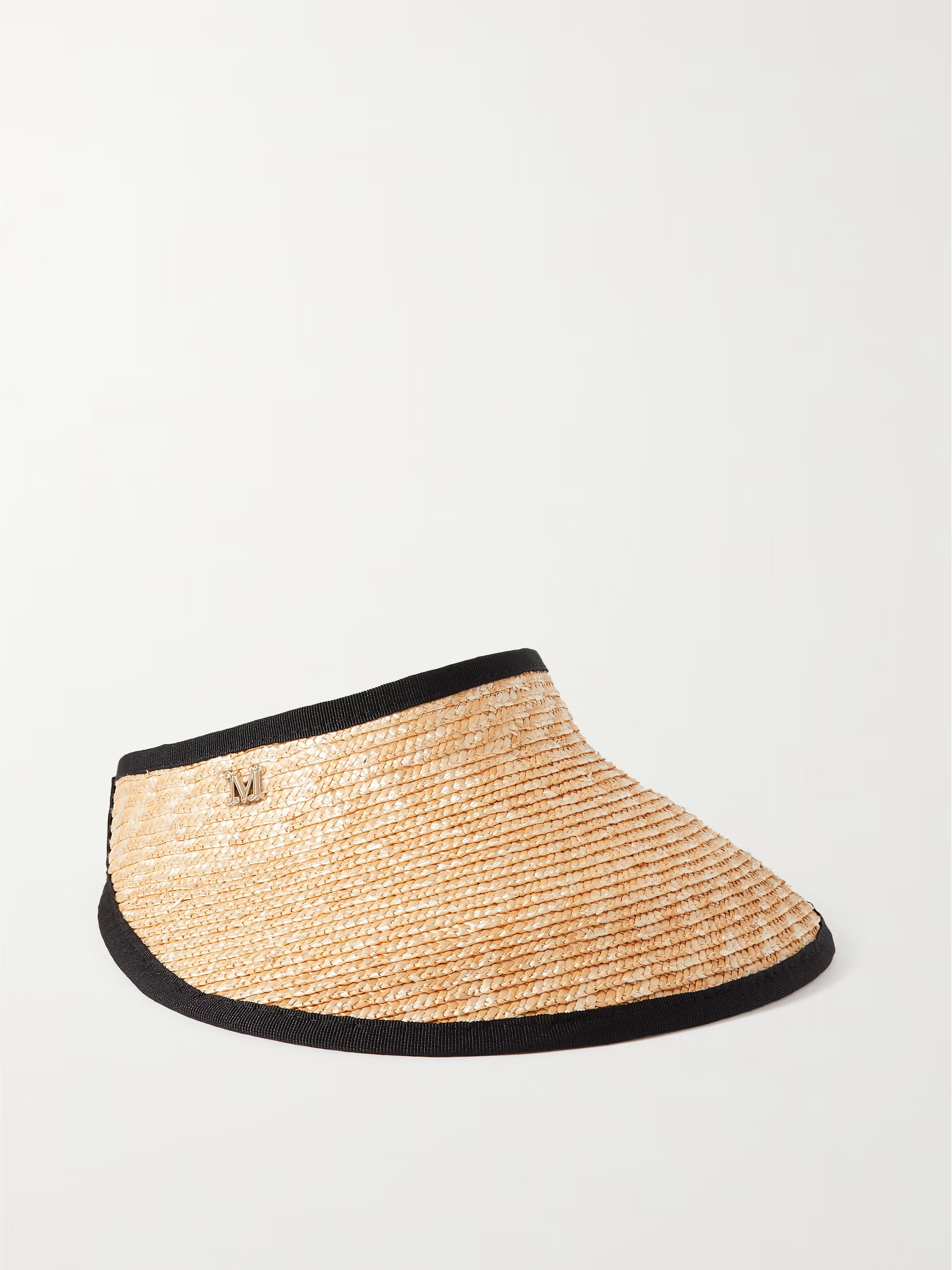 Manila embellished grosgrain-trimmed raffia visor | NET-A-PORTER APAC