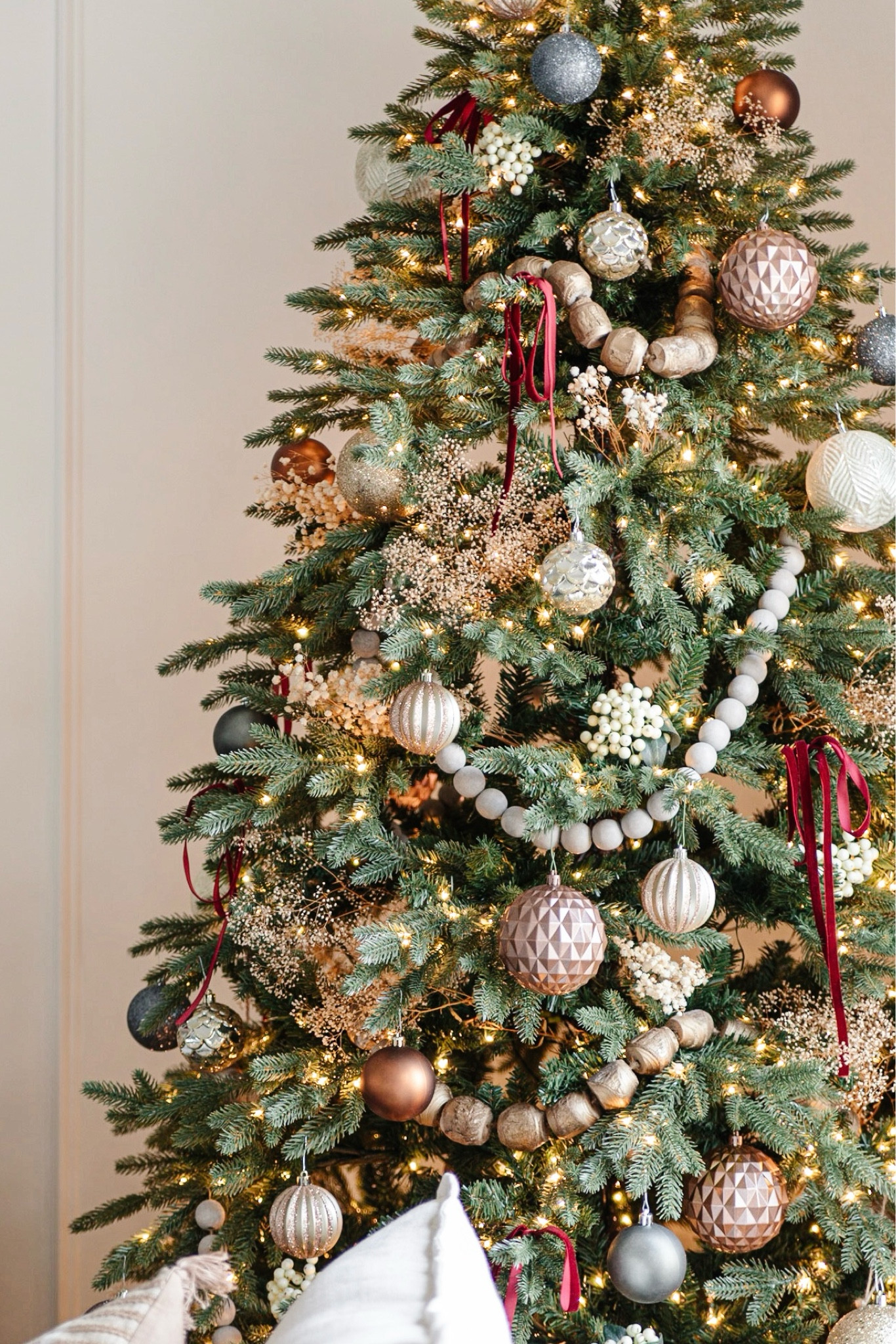 Gold, brass, and copper christmas ornaments, shatterproof ornaments, wood bead garland for christmas tree, prelit artificial tree, modern traditional christmas decor

#LTKSeasonal #LTKHoliday #LTKhome