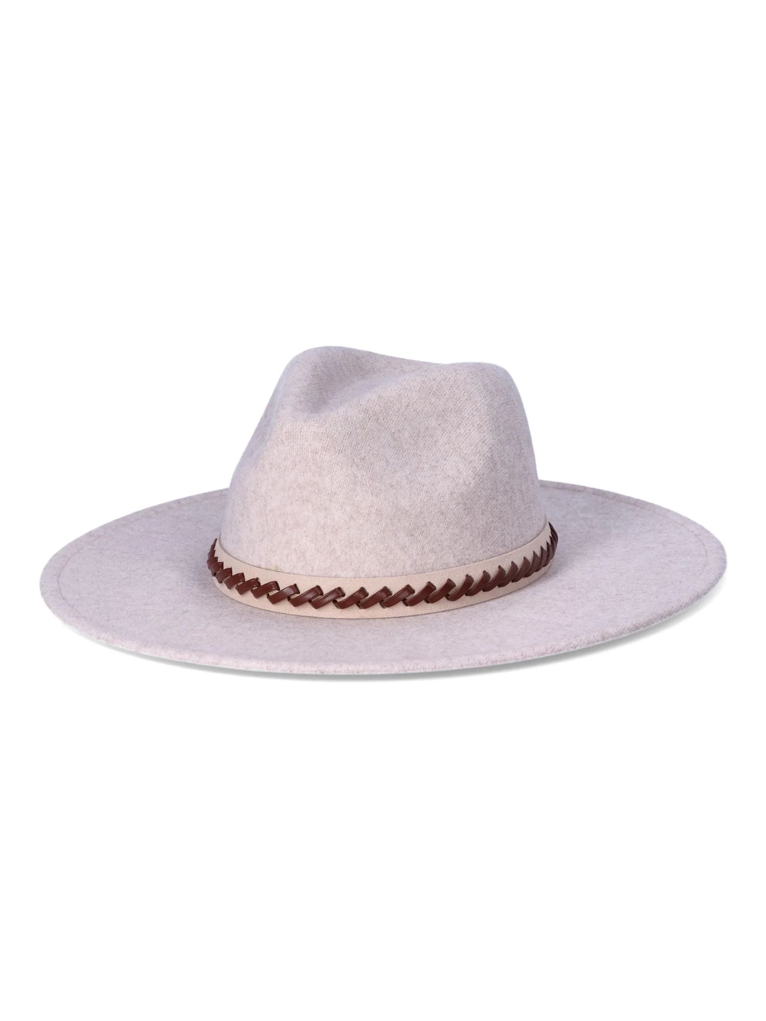 Time and Tru Women's Fedora with Band, One Size Fits Most, Oatmeal | Walmart (US)